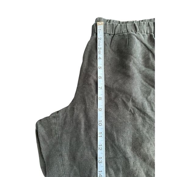 J. Jill Love Linen Pants Black Pull On Cropped Lagenlook Coastal Grandma‎ Medium - Picture 9 of 11